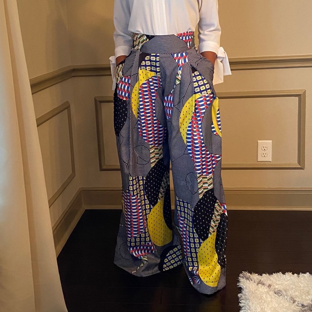 Fit & Flare Wide-Leg Pants